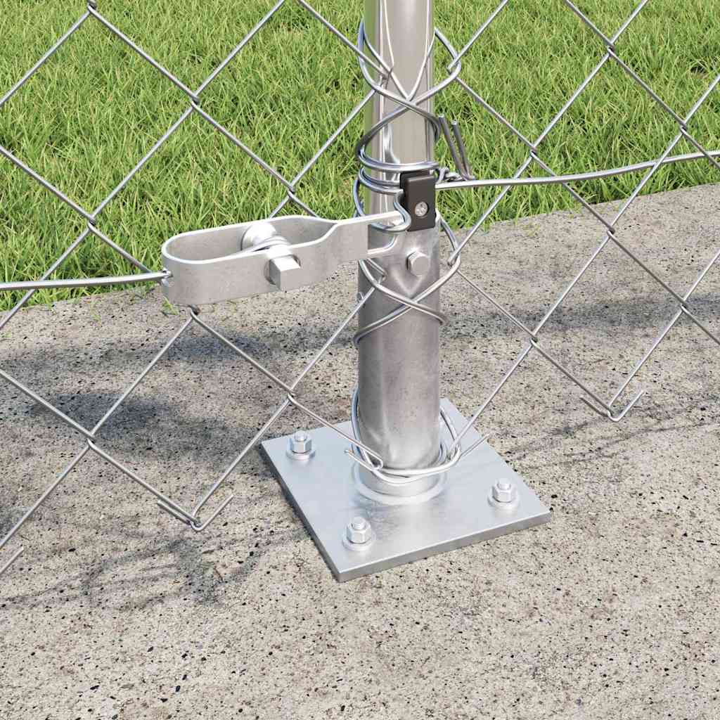 Lánckerítés oszlopokkal Ezüst 1 x 10 m Acél
