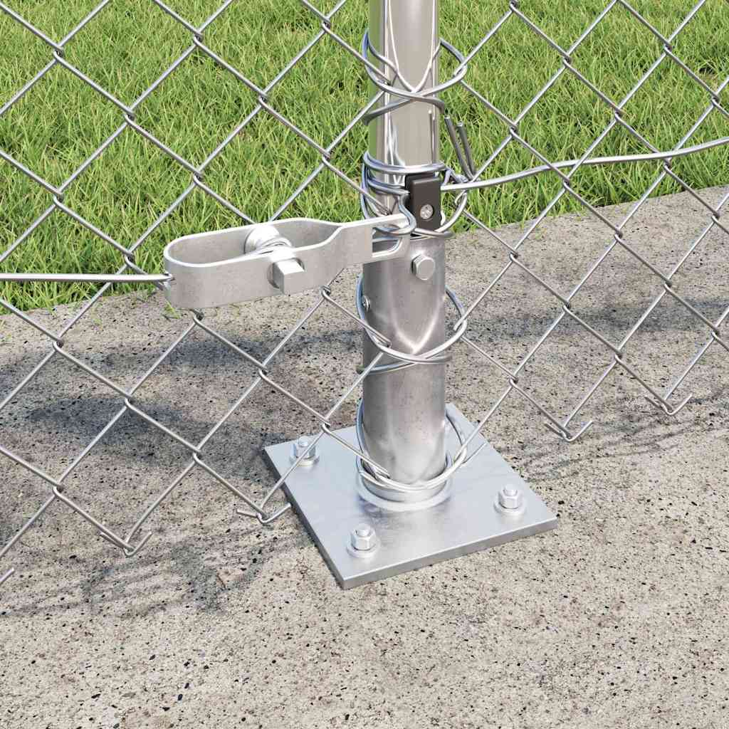 Lánckerítés oszlopokkal Ezüst 0.8 x 25 m Acél