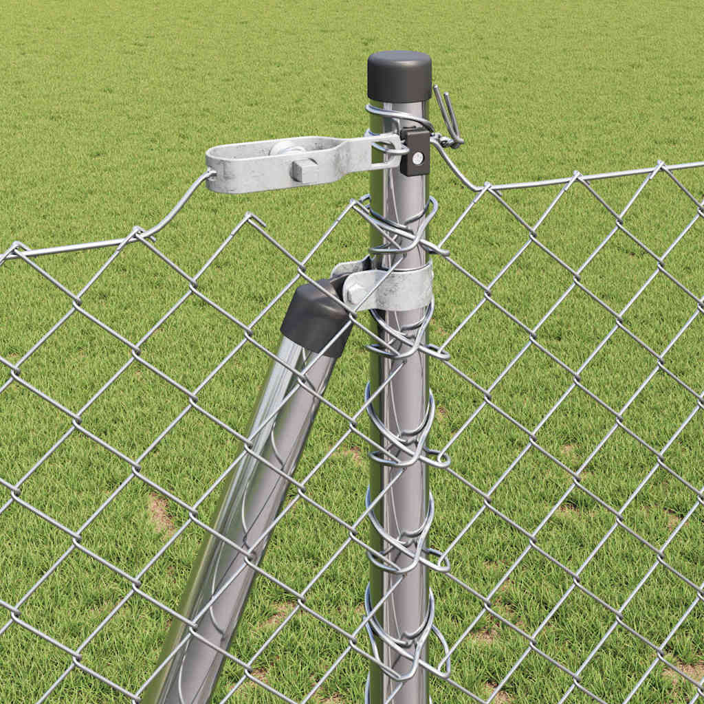 Lánckerítés oszlopokkal Ezüst 1.2 x 25 m Acél