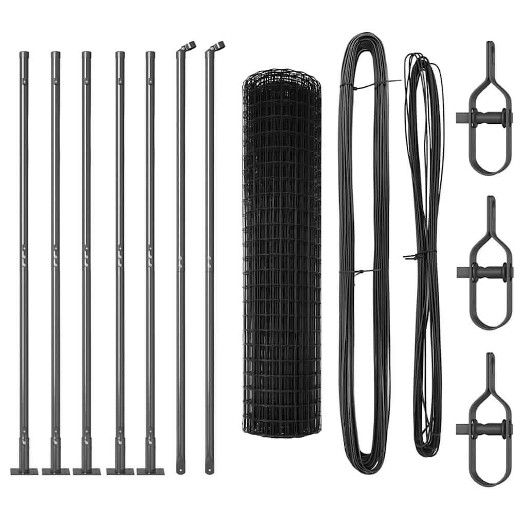 Kerítés oszlopokkal Szürke 1.2 x 10 m Acél