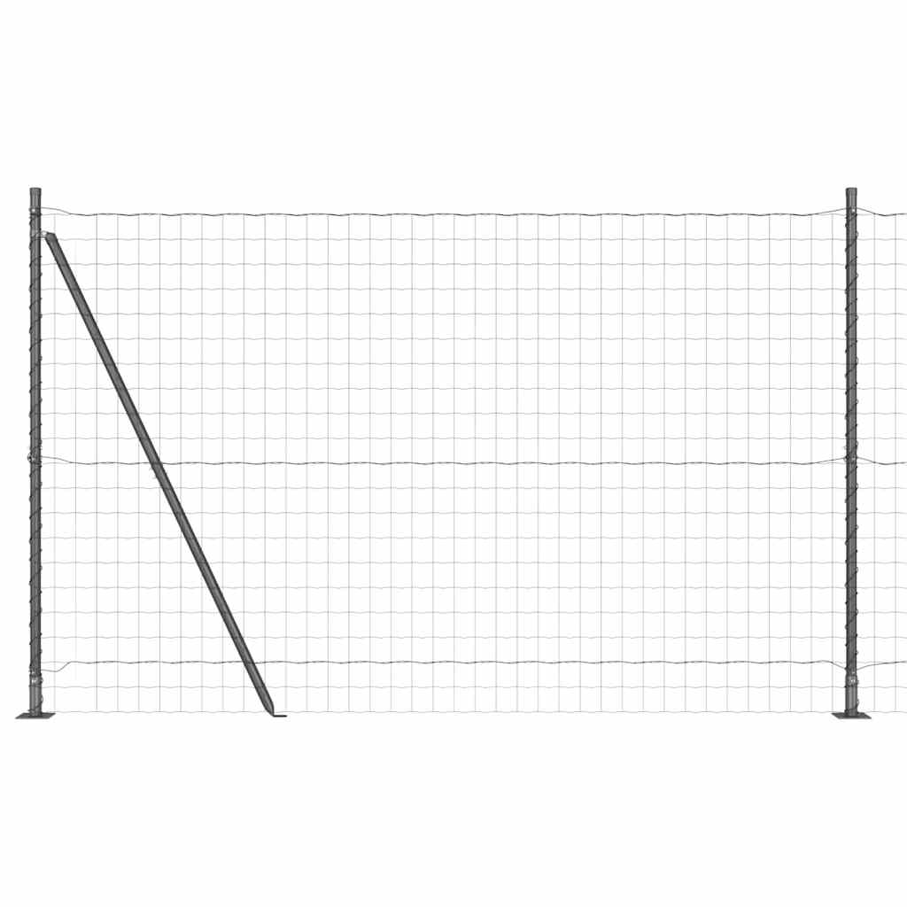 Kerítés oszlopokkal Szürke 1.6 x 10 m Acél