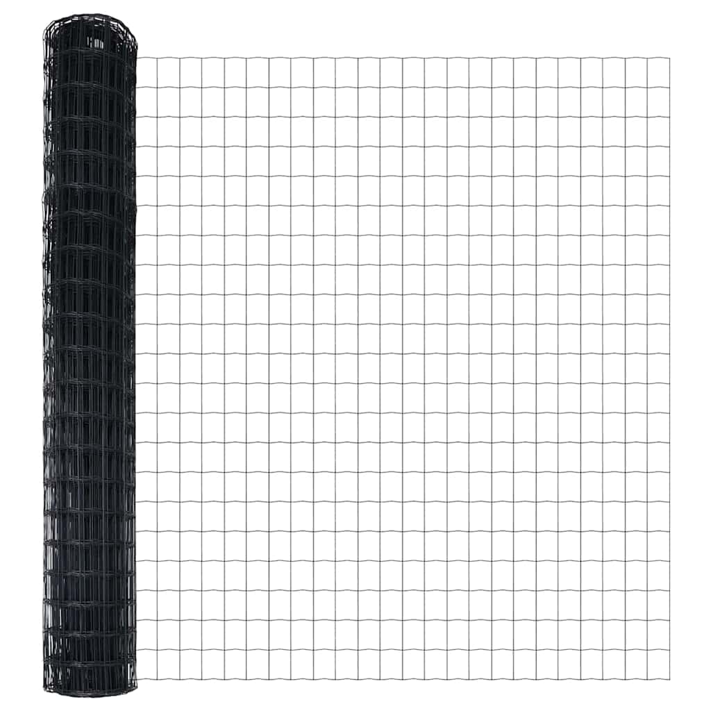 Kerítés oszlopokkal Szürke 1.6 x 10 m Acél