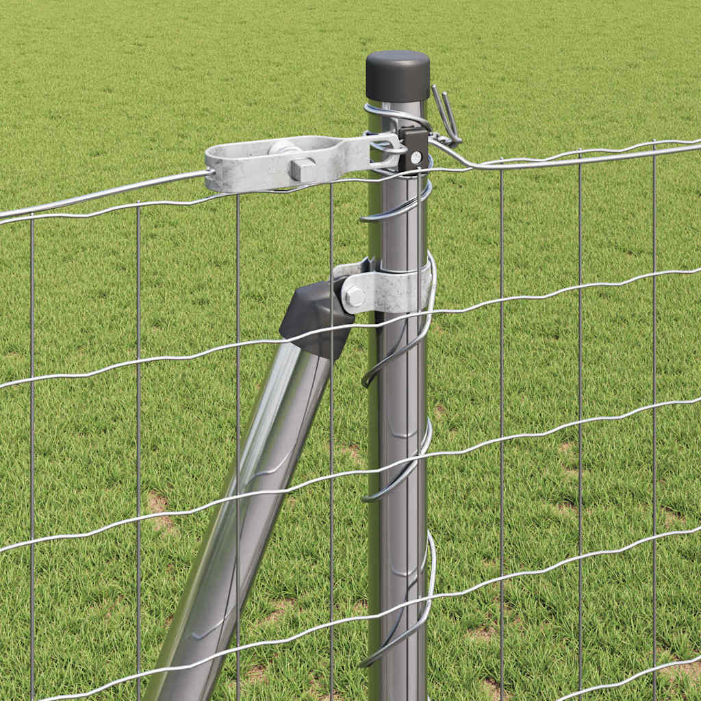 Kerítés oszlopokkal Ezüst 1.2 x 10 m Acél