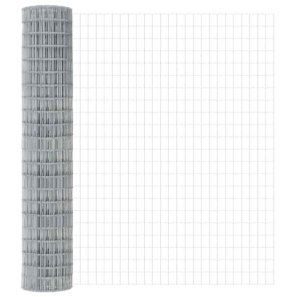 Kerítés oszlopokkal Ezüst 1.5 x 10 m Acél