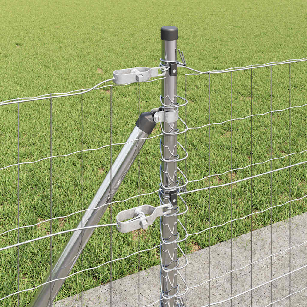 Kerítés oszlopokkal Ezüst 0,6 x 10 m Acél