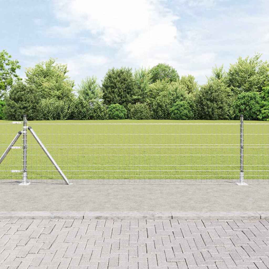 Kerítés oszlopokkal Ezüst 0,6 x 10 m Acél