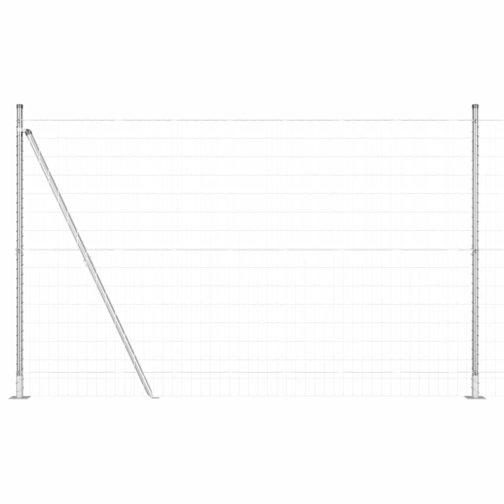 Kerítés oszlopokkal Ezüst 1.5 x 10 m Acél