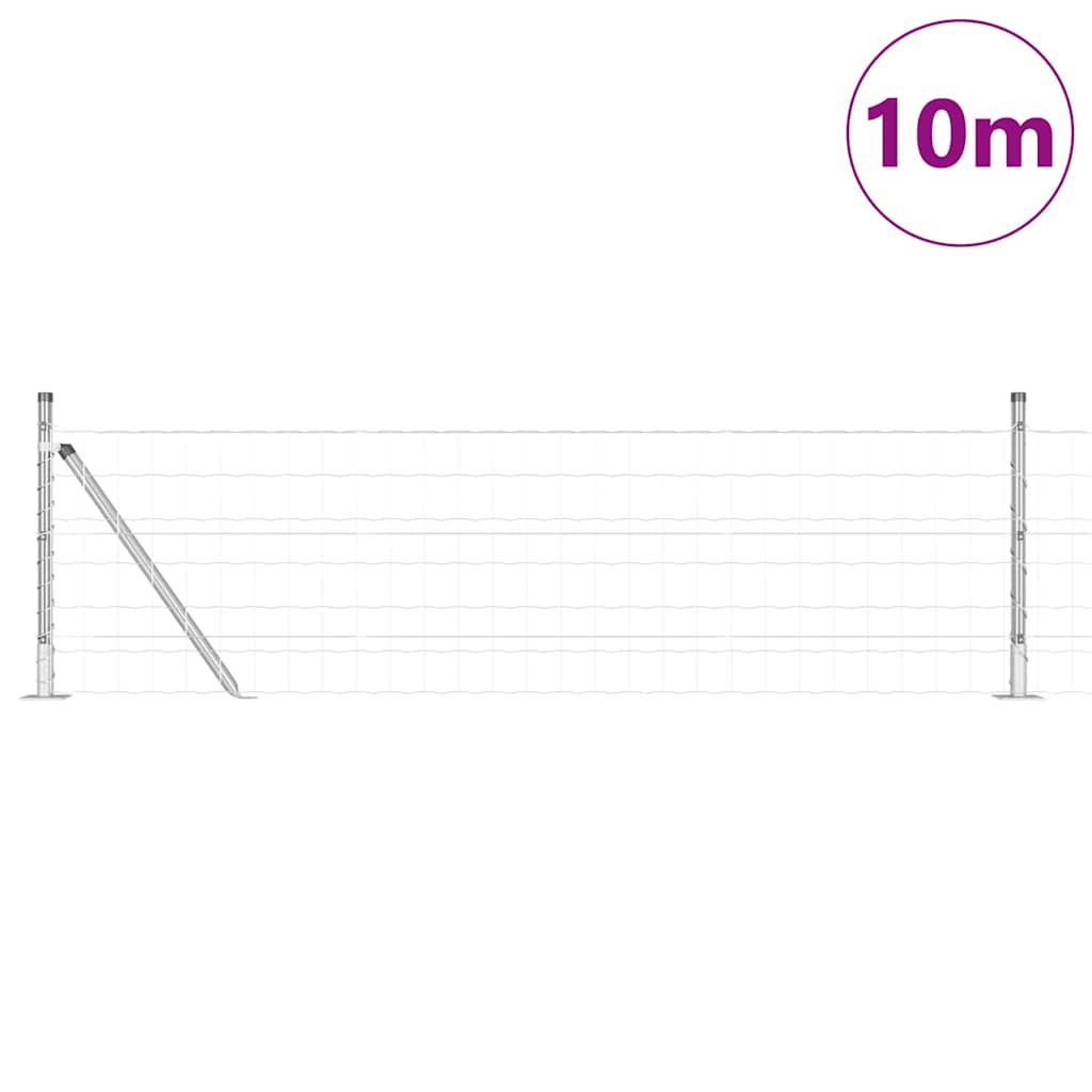 Kerítés oszlopokkal Ezüst 0,4 x 10 m Acél
