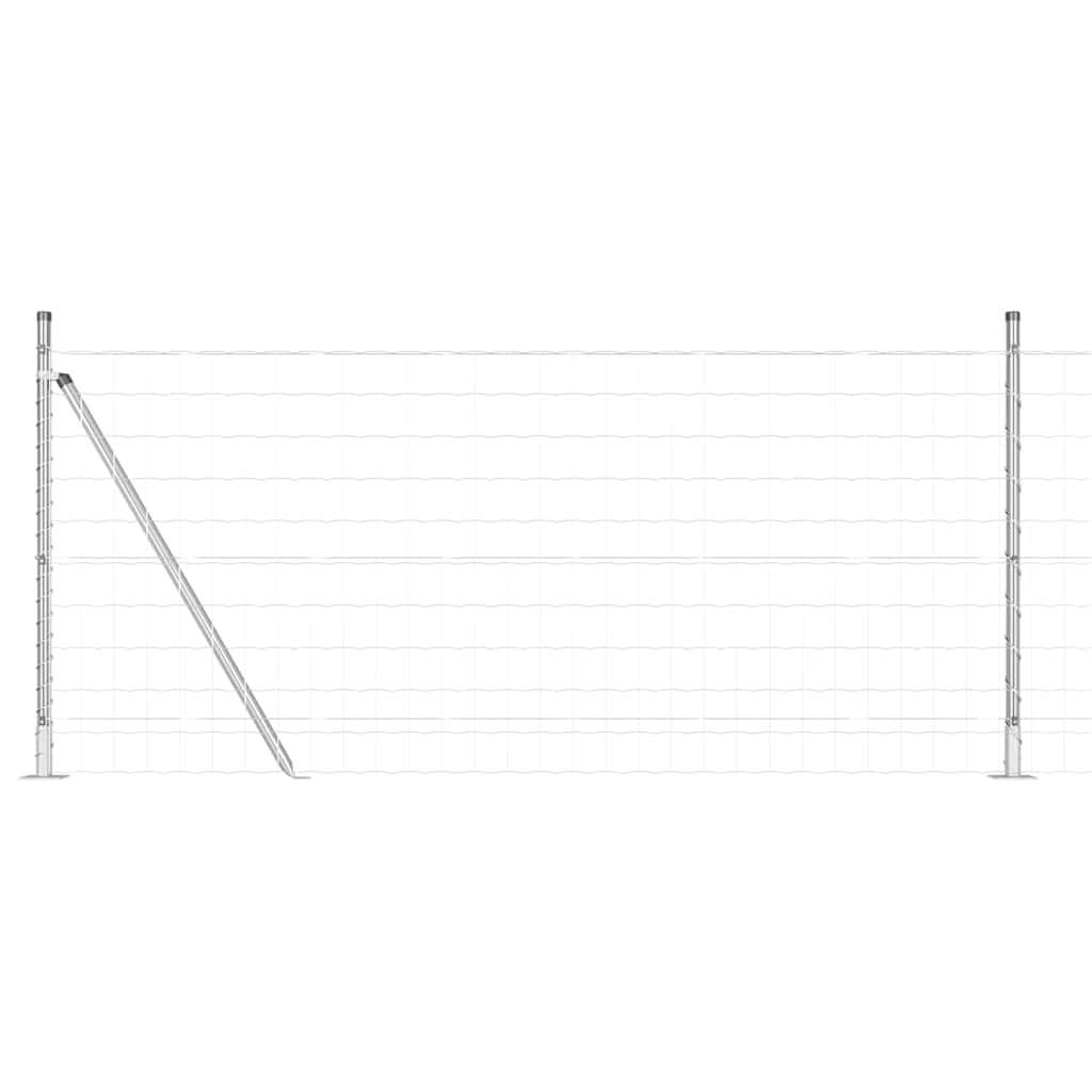 Kerítés oszlopokkal Ezüst 0.8 x 10 m Acél