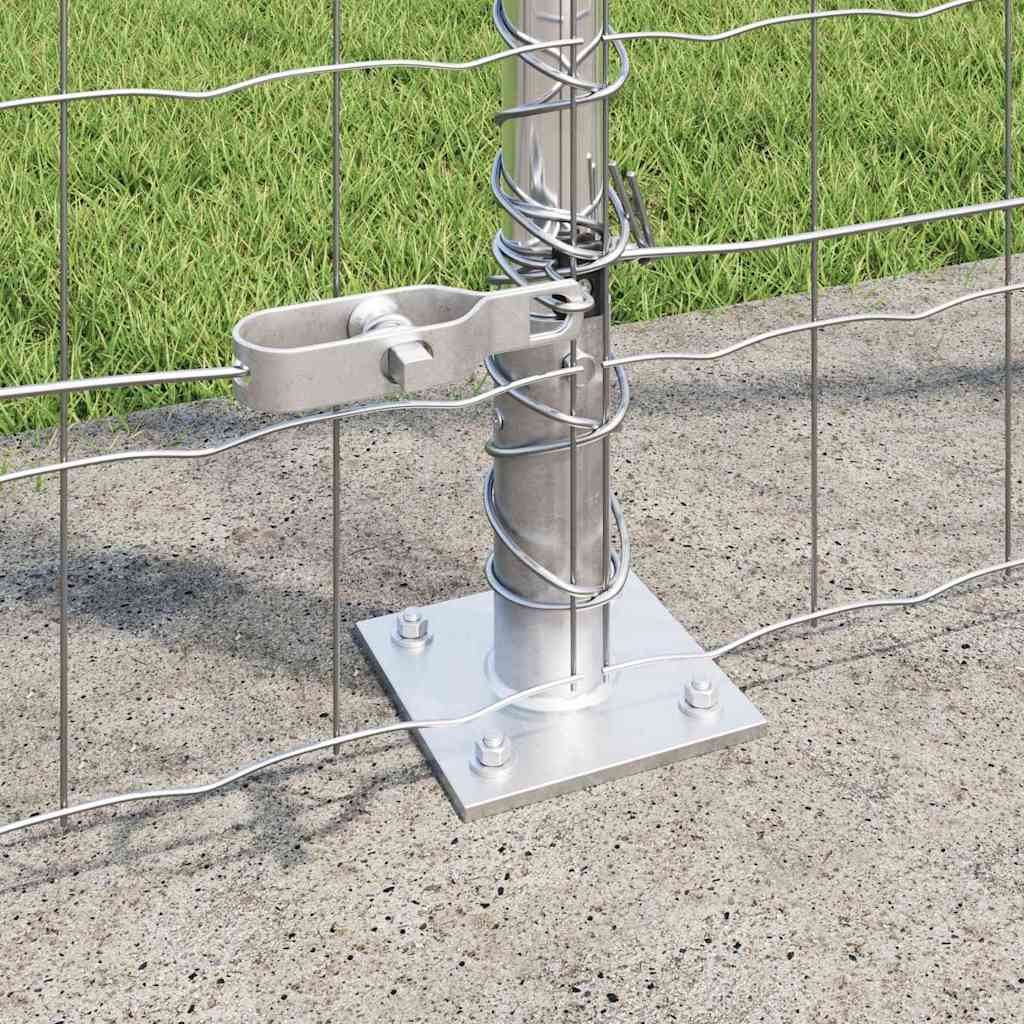 Kerítés oszlopokkal Ezüst 1.4 x 10 m Acél