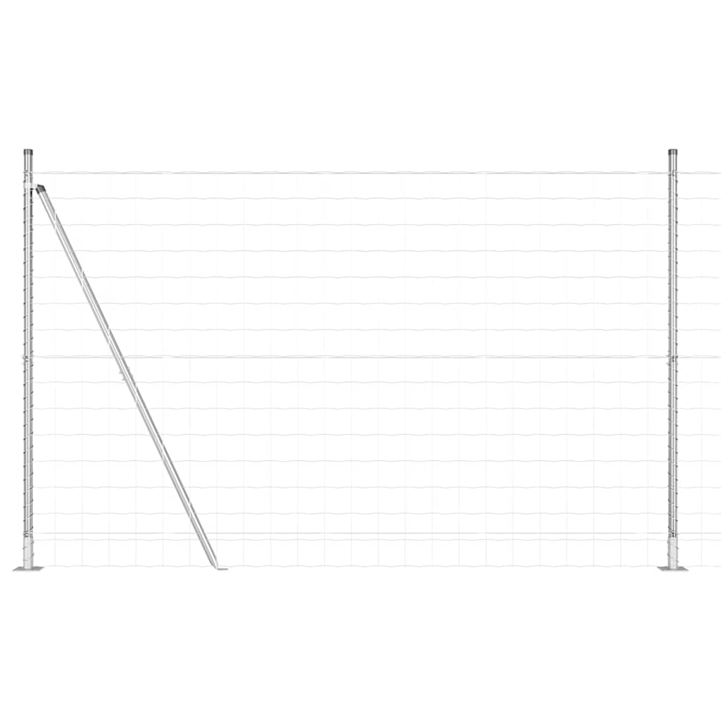 Kerítés oszlopokkal Ezüst 1.5 x 10 m Acél