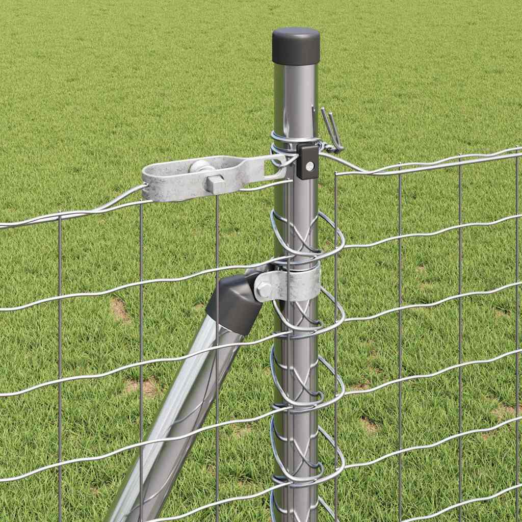 Kerítés oszlopokkal Ezüst 0.8 x 25 m Acél