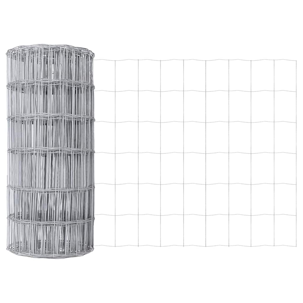 Kerítés oszlopokkal Ezüst 0,6 x 25 m Acél