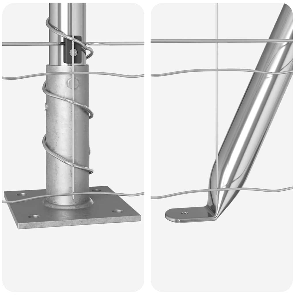 Kerítés oszlopokkal Ezüst 0.8 x 25 m Acél