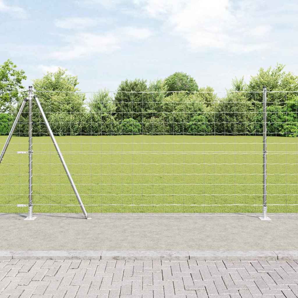 Kerítés oszlopokkal Ezüst 1.2 x 25 m Acél