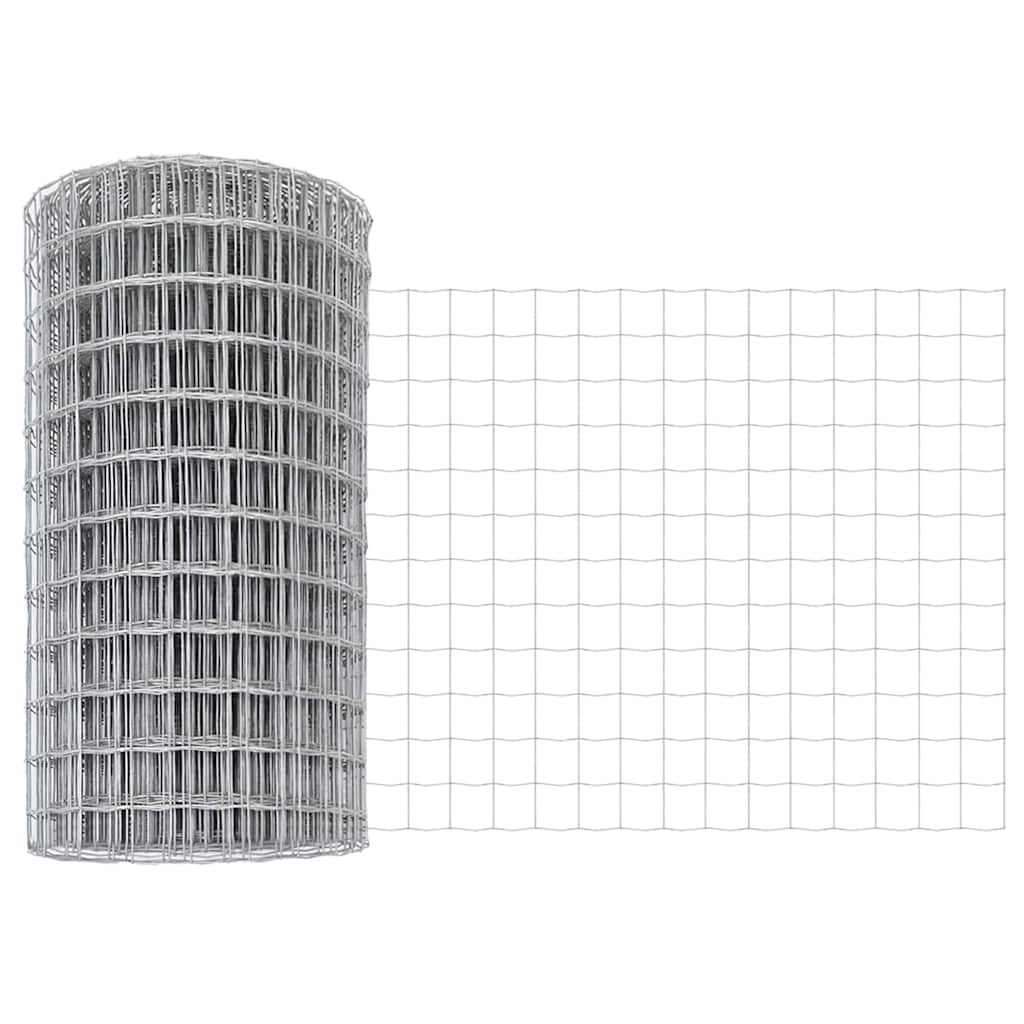 Kerítés oszlopokkal Ezüst 0.4 x 50 m Acél
