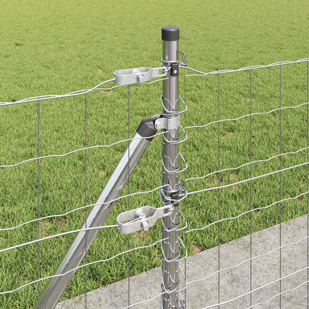 Kerítés oszlopokkal Ezüst 0.6 x 50 m Acél