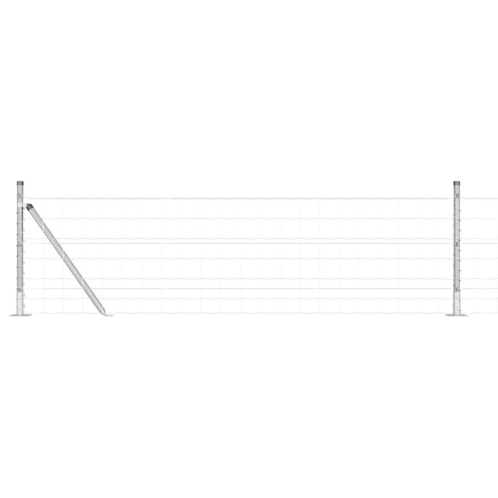 Kerítés oszlopokkal Ezüst 0.4 x 50 m Acél