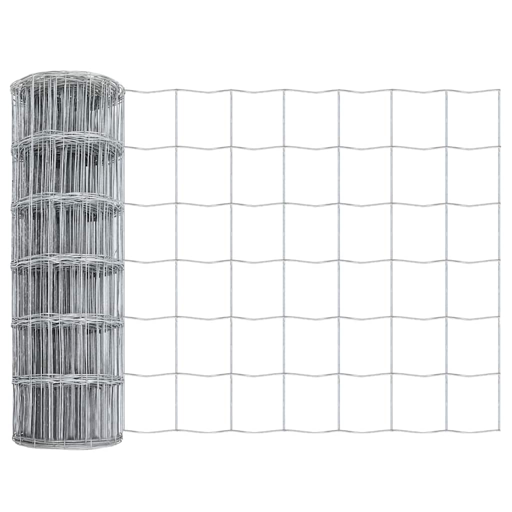 Kerítés oszlopokkal Ezüst 0.4 x 50 m Acél