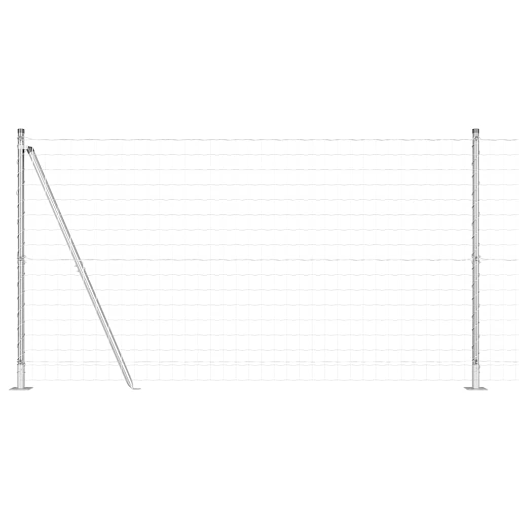Kerítés oszlopokkal Ezüst 1.2 x 10 m Acél