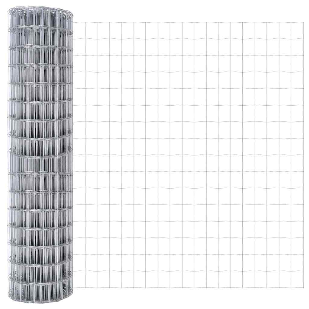 Kerítés oszlopokkal Ezüst 1.2 x 10 m Acél