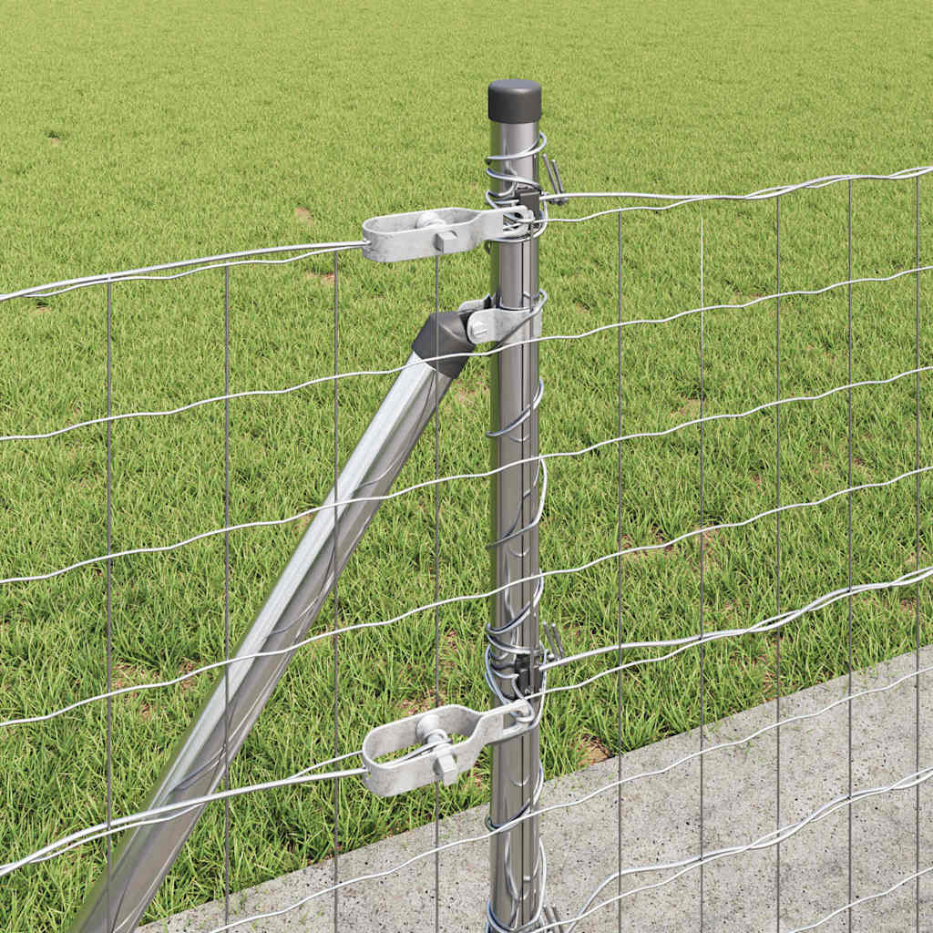 Kerítés oszlopokkal Ezüst 0,4 x 25 m Acél