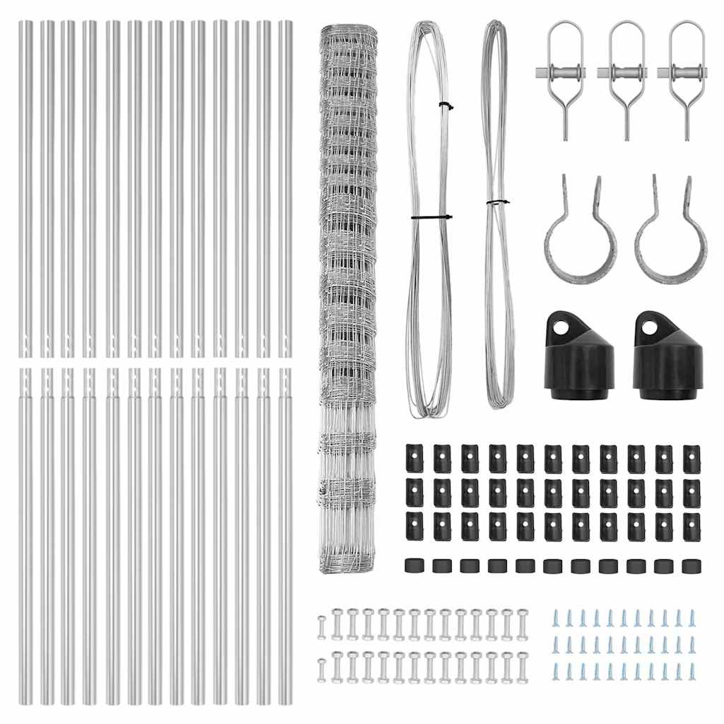 Legelőkerítés Ezüst 25 x 1.5 m Horganyzott acél