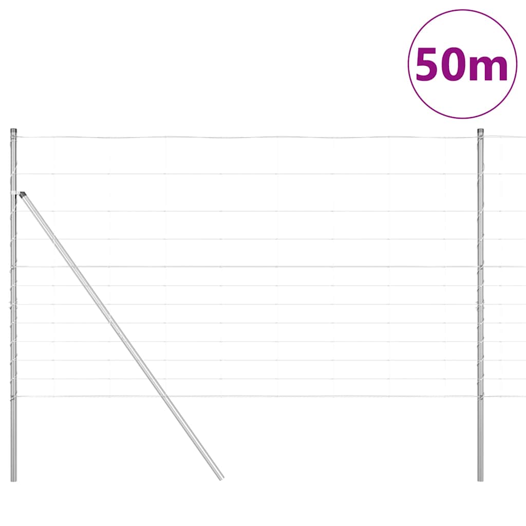 Legelőkerítés Ezüst 50 x 1.4 m Horganyzott acél