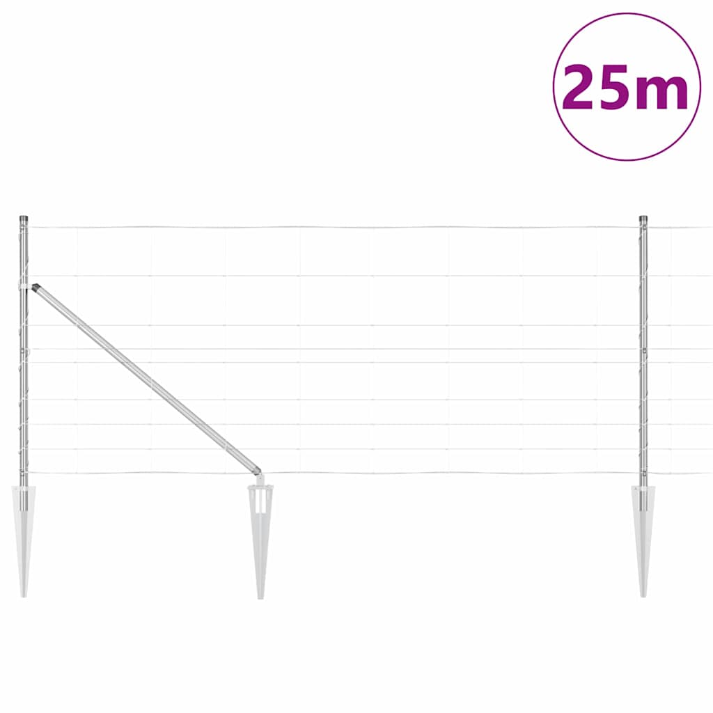 Legelőkerítés Ezüst 25 x 1 m Horganyzott acél