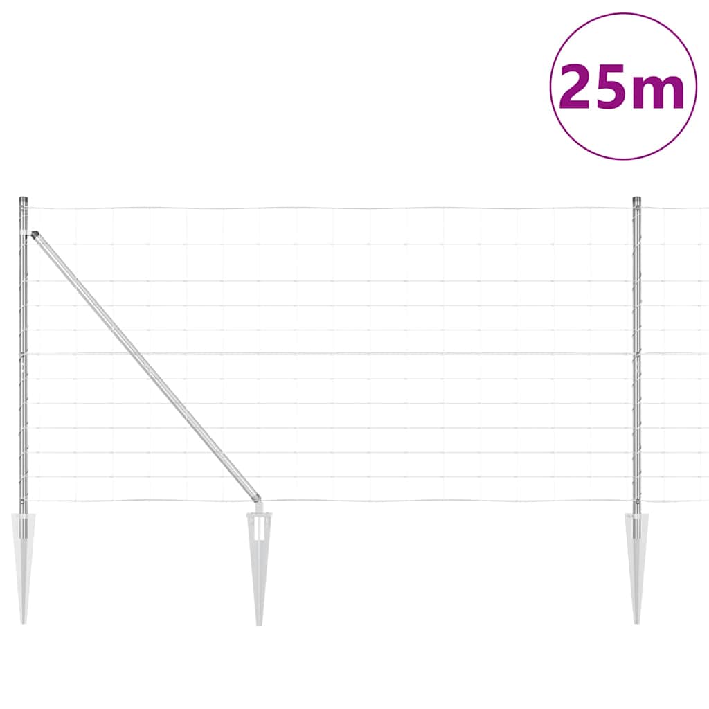 Legelőkerítés Ezüst 25 x 1.2 m Horganyzott acél