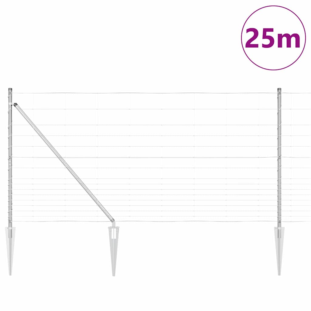 Legelőkerítés Ezüst 25 x 1.2 m Horganyzott acél
