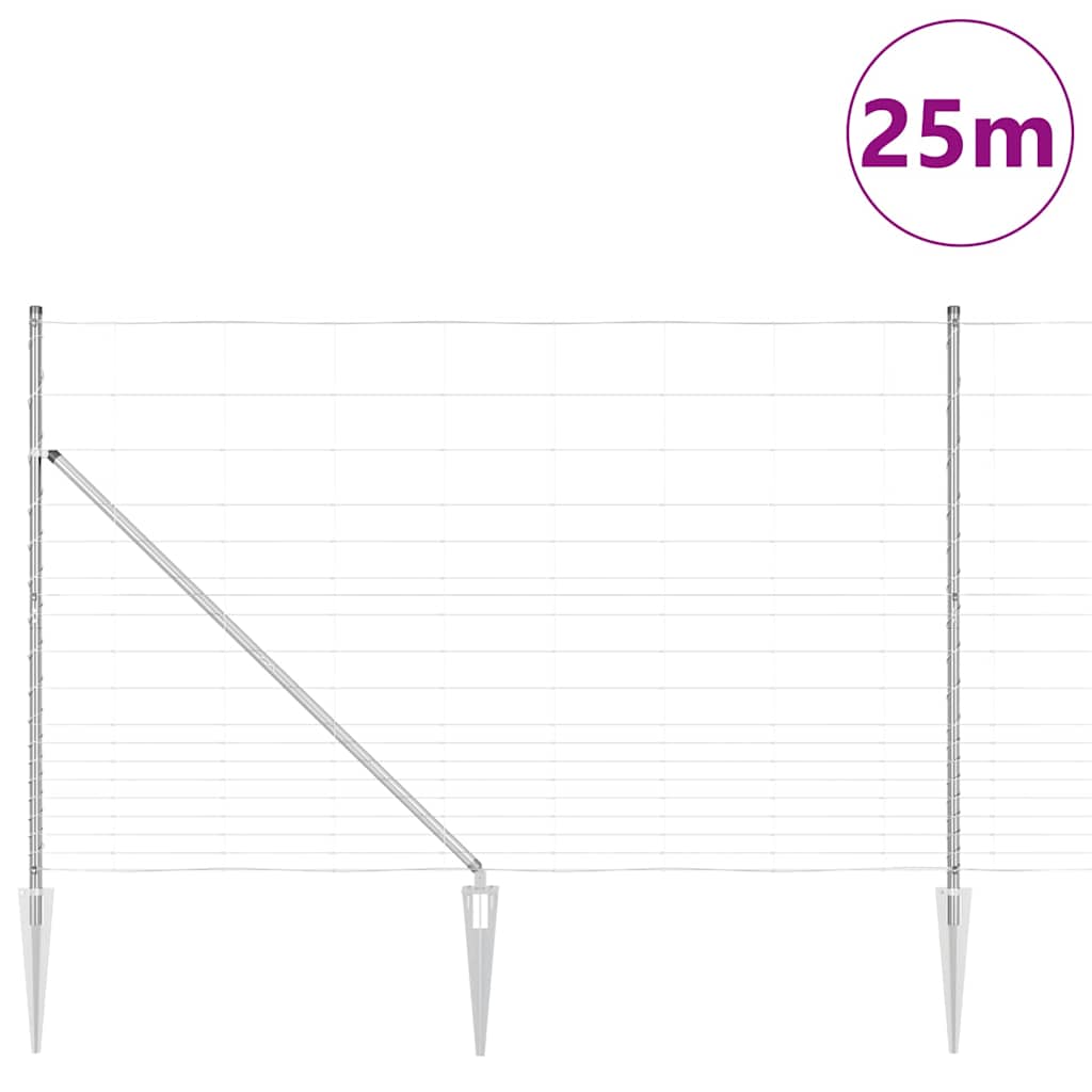 Legelőkerítés Ezüst 25 x 1.5 m Horganyzott acél