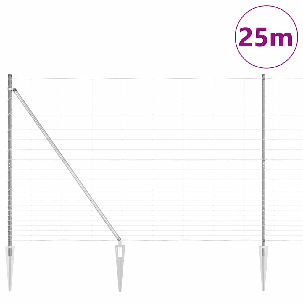 Legelőkerítés Ezüst 25 x 1.6 m Horganyzott acél