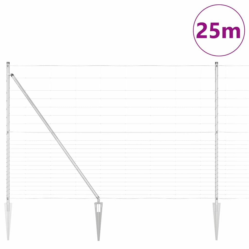 Legelőkerítés Ezüst 25 x 1.6 m Horganyzott acél