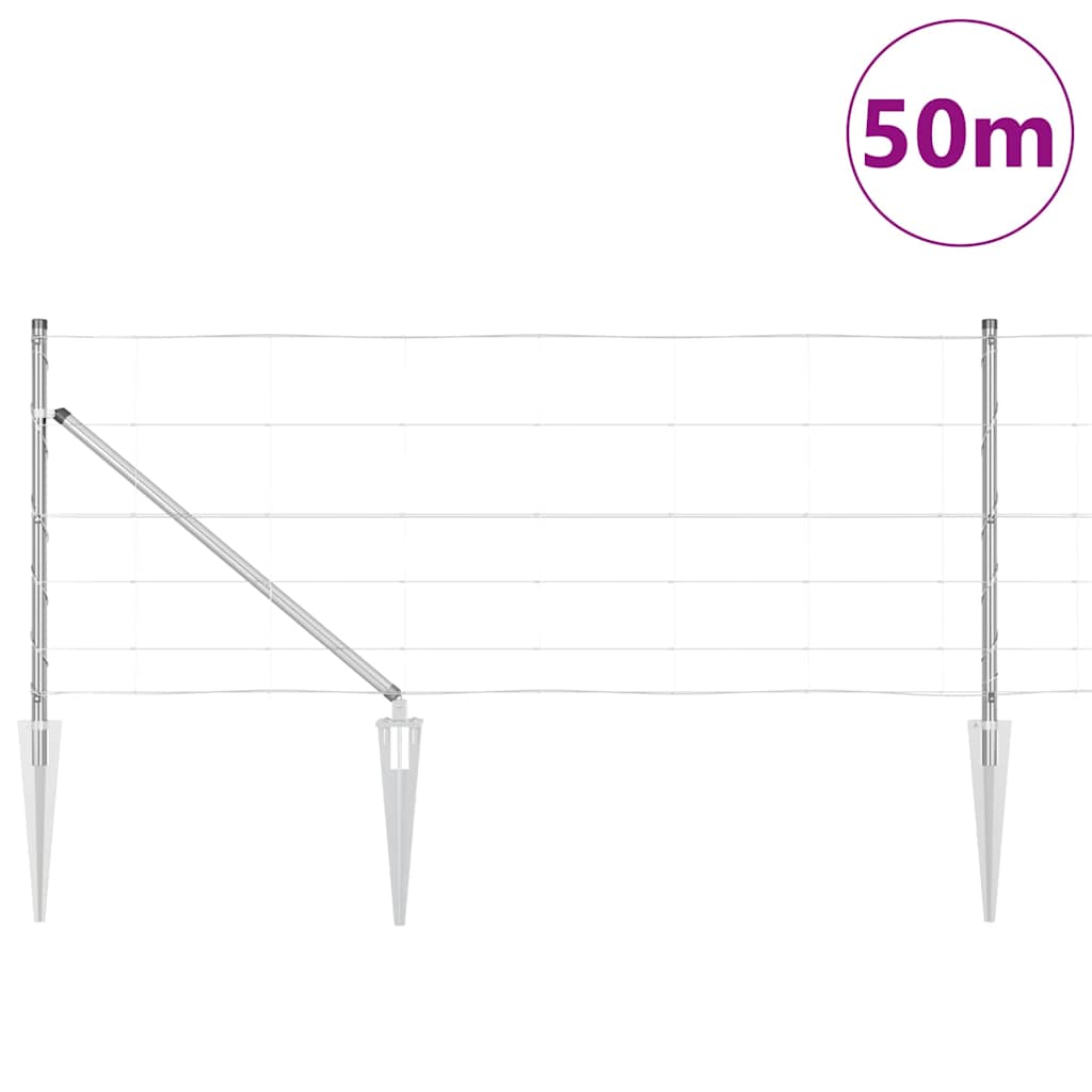 Legelőkerítés Ezüst 50 x 0.8 m Horganyzott acél