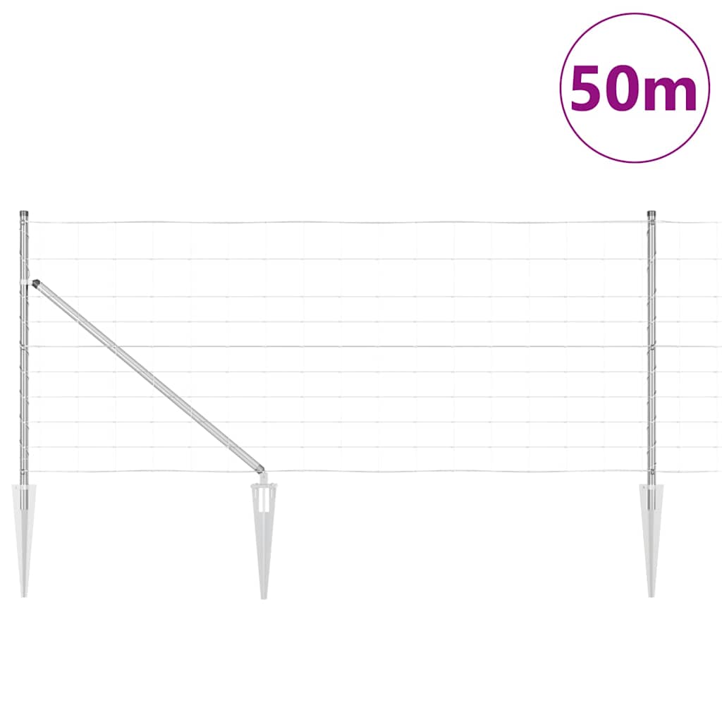 Legelőkerítés Ezüst 50 x 1 m Horganyzott acél