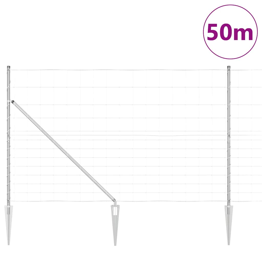 Legelőkerítés Ezüst 50 x 1.5 m Horganyzott acél