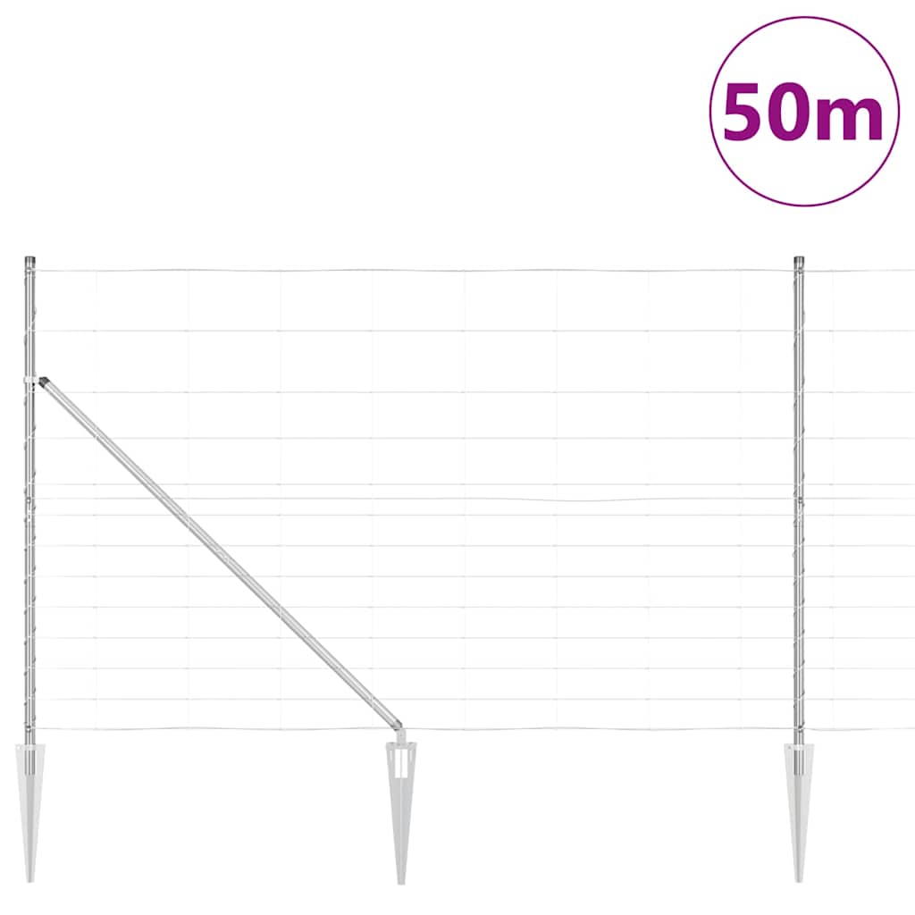 Legelőkerítés Ezüst 50 x 1.5 m Horganyzott acél