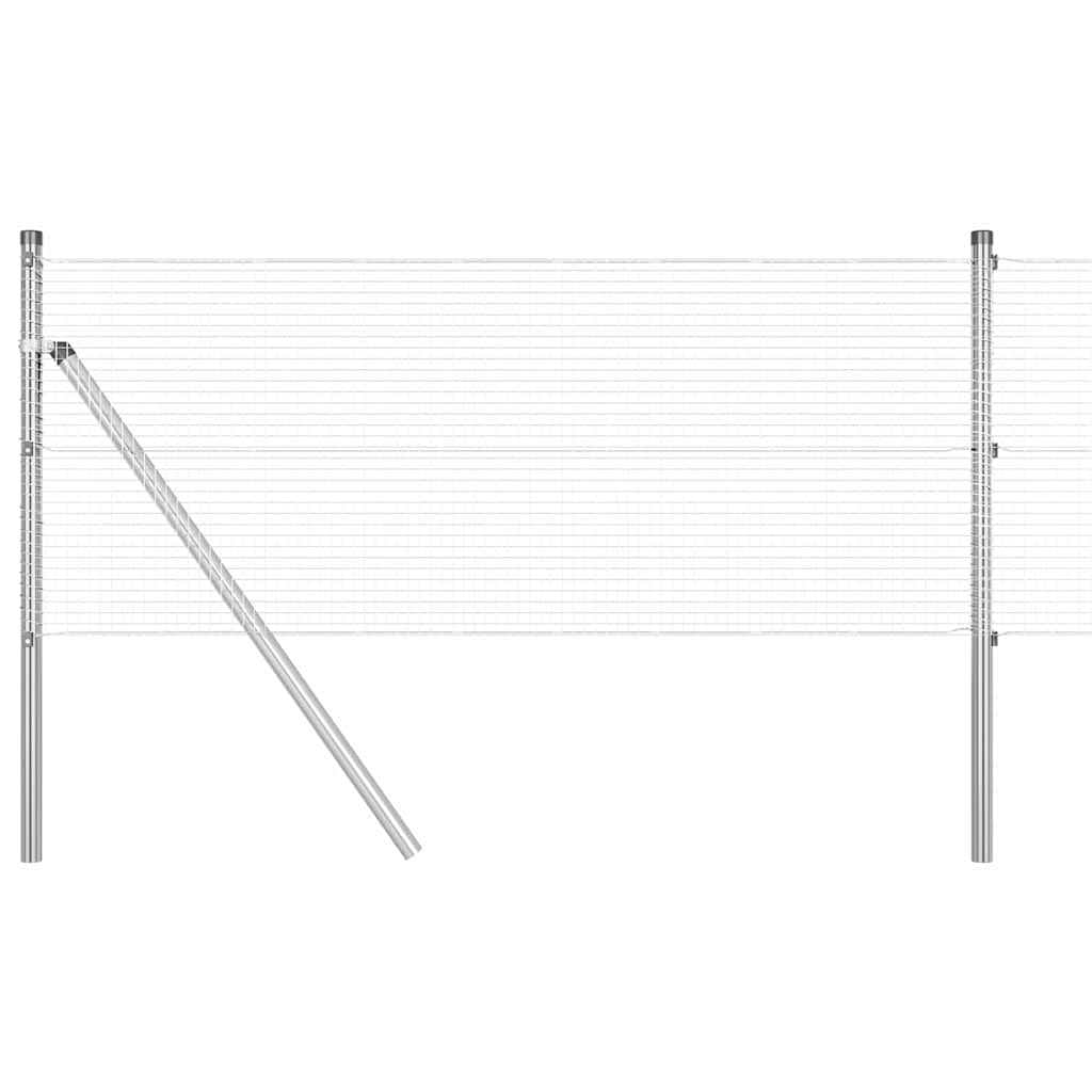 Kerítés oszlopokkal Ezüst 0.8 x 25 m Acél