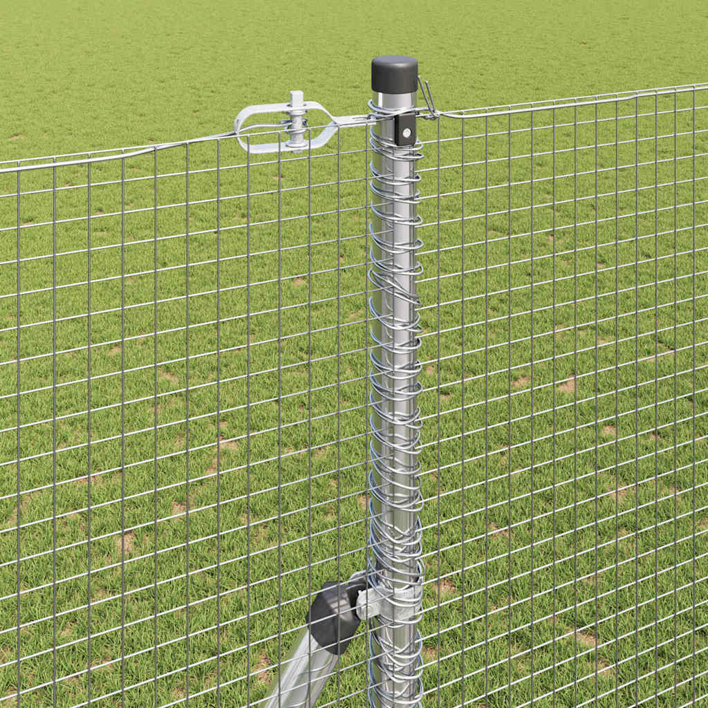 Kerítés oszlopokkal Ezüst 1.5 x 50 m Acél