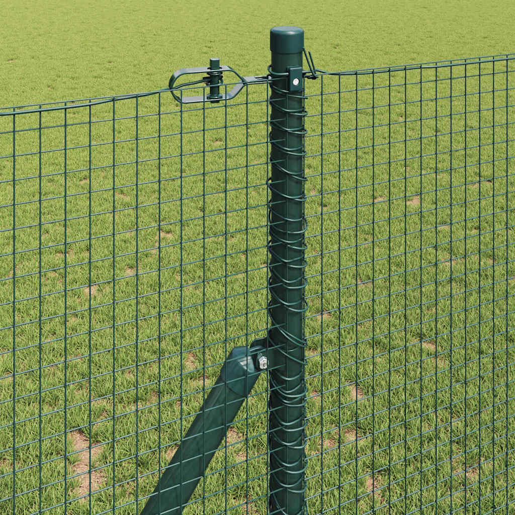 Kerítés oszlopokkal Zöld 1.2 x 25 m Acél