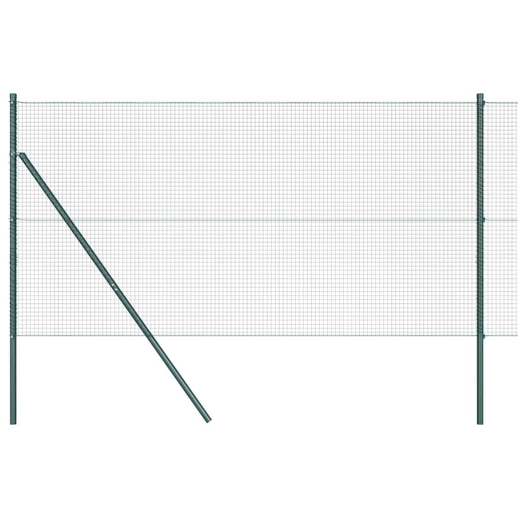 Kerítés oszlopokkal Zöld 1.2 x 25 m Acél
