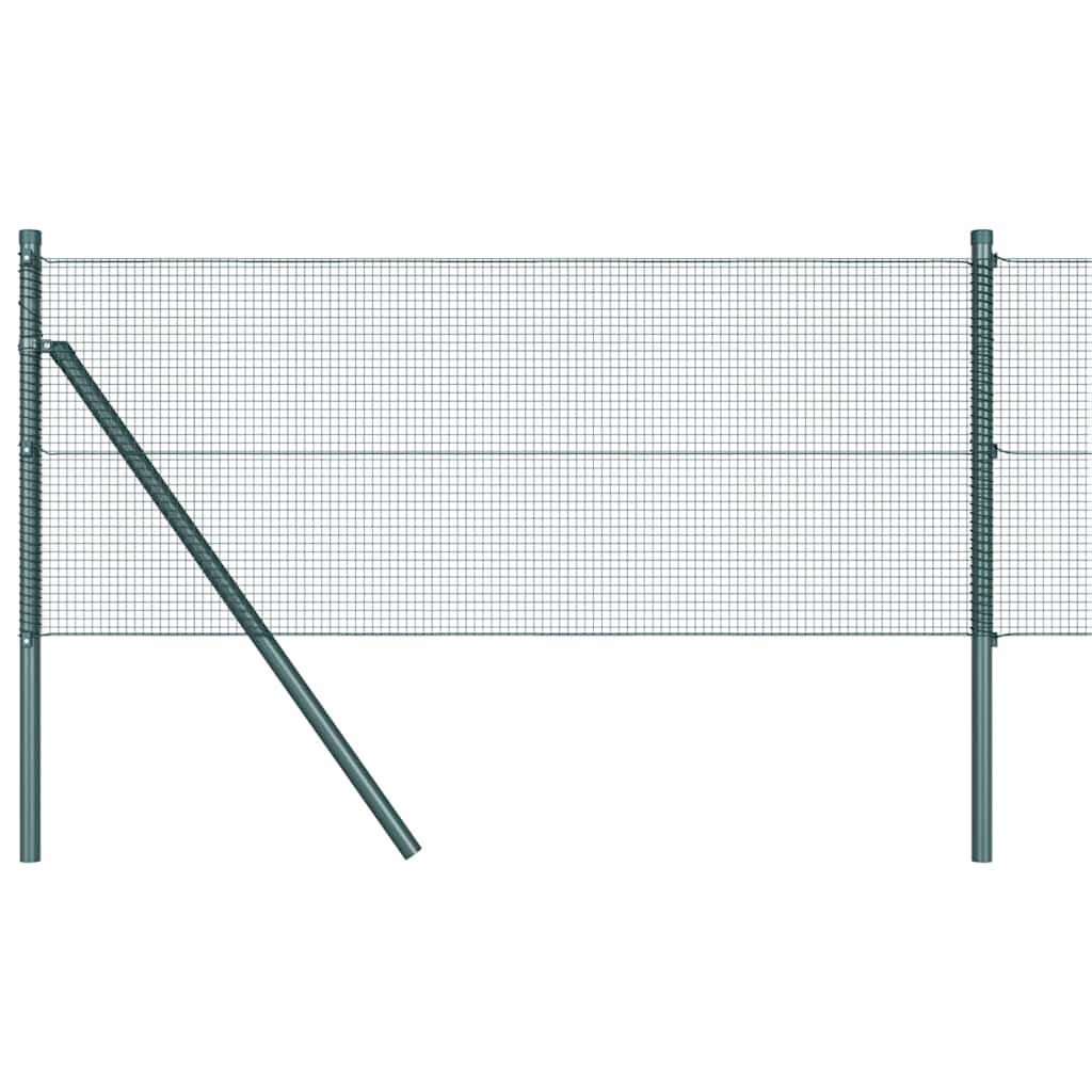 Kerítés oszlopokkal Zöld 0.5 x 100 m Acél