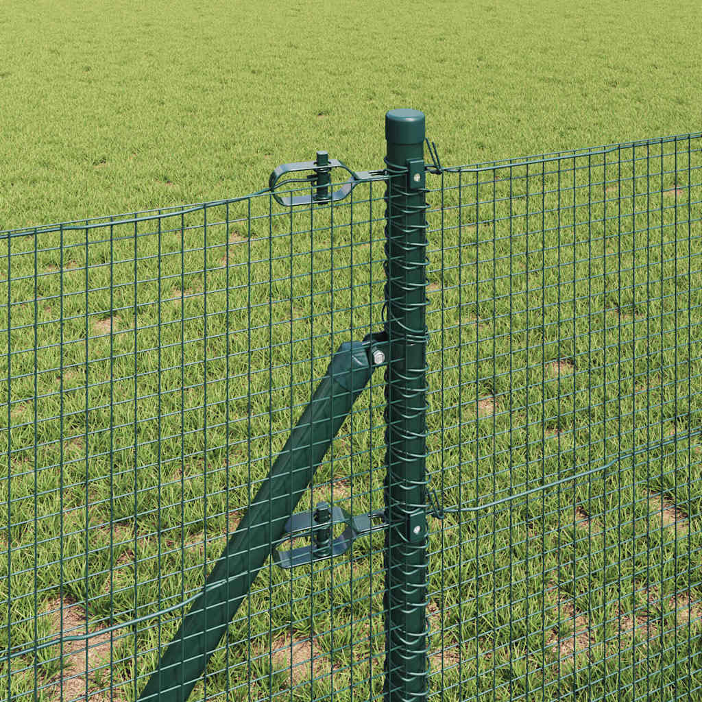Kerítés oszlopokkal Zöld 0.8 x 100 m Acél