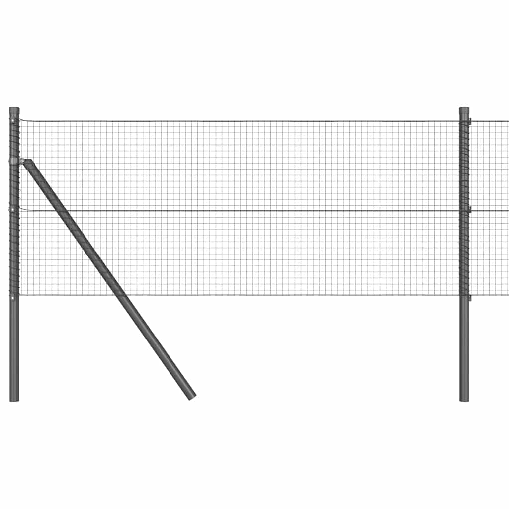 Kerítés oszlopokkal Szürke 0.5 x 10 m Acél