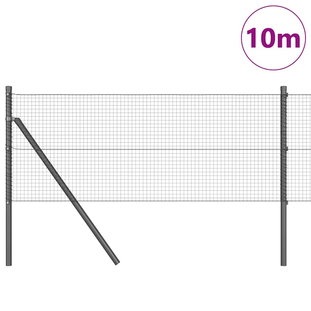 Kerítés oszlopokkal Szürke 0.5 x 10 m Acél