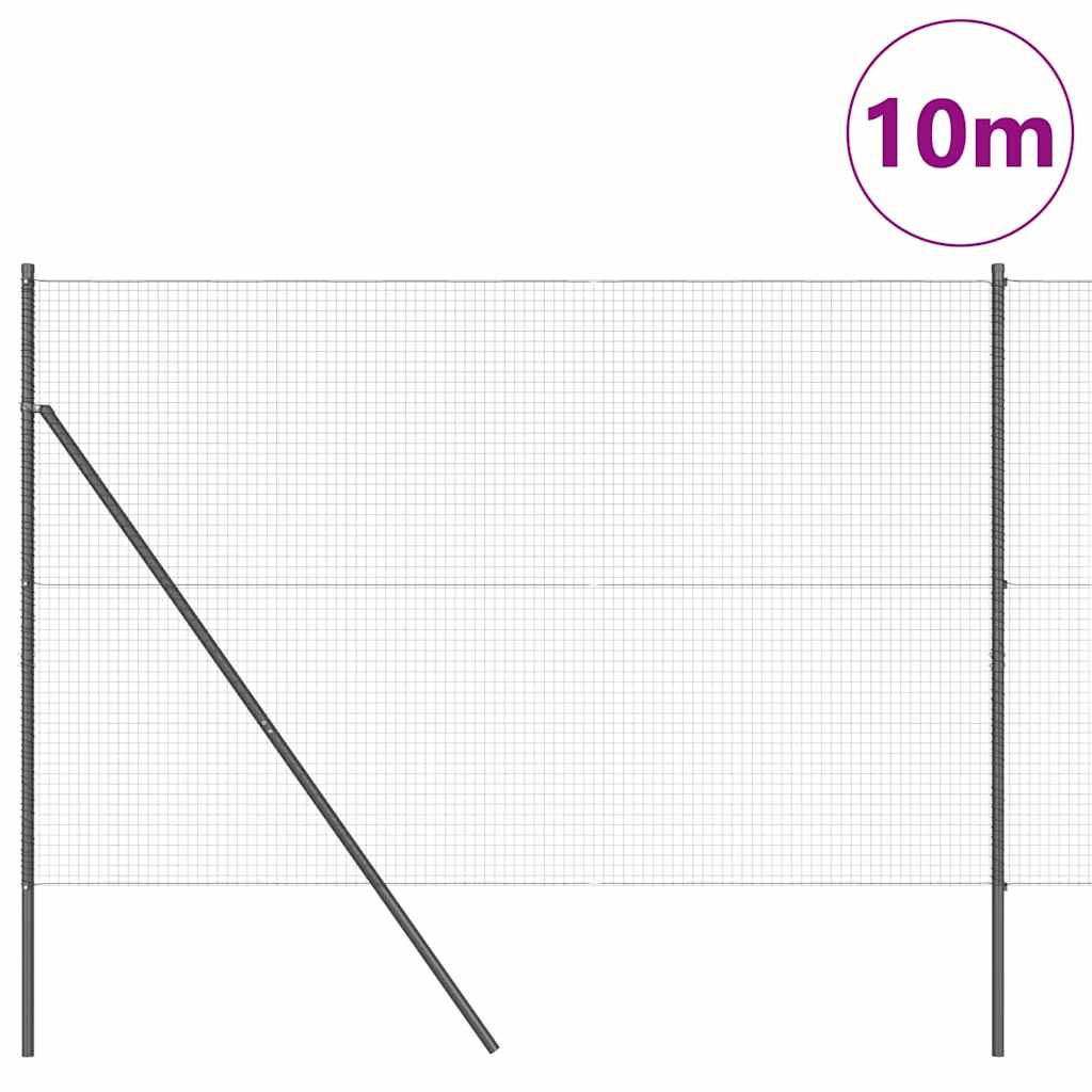 Kerítés oszlopokkal Szürke 1.5 x 10 m Acél
