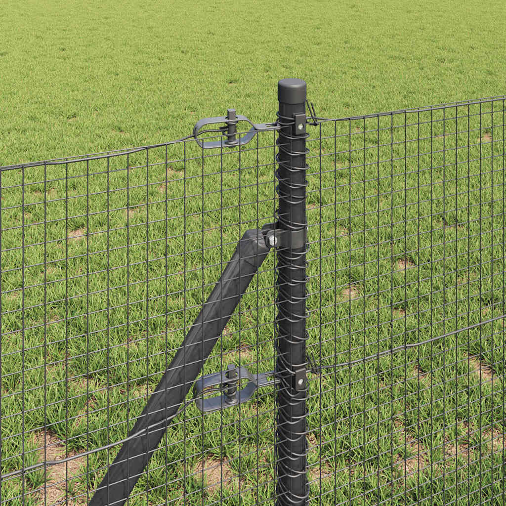 Kerítés oszlopokkal Szürke 0.5 x 25 m Acél