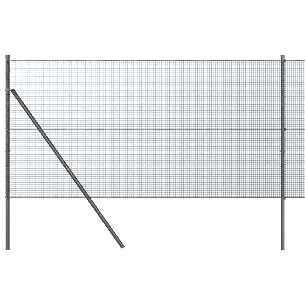 Kerítés oszlopokkal Szürke 1 x 25 m Acél