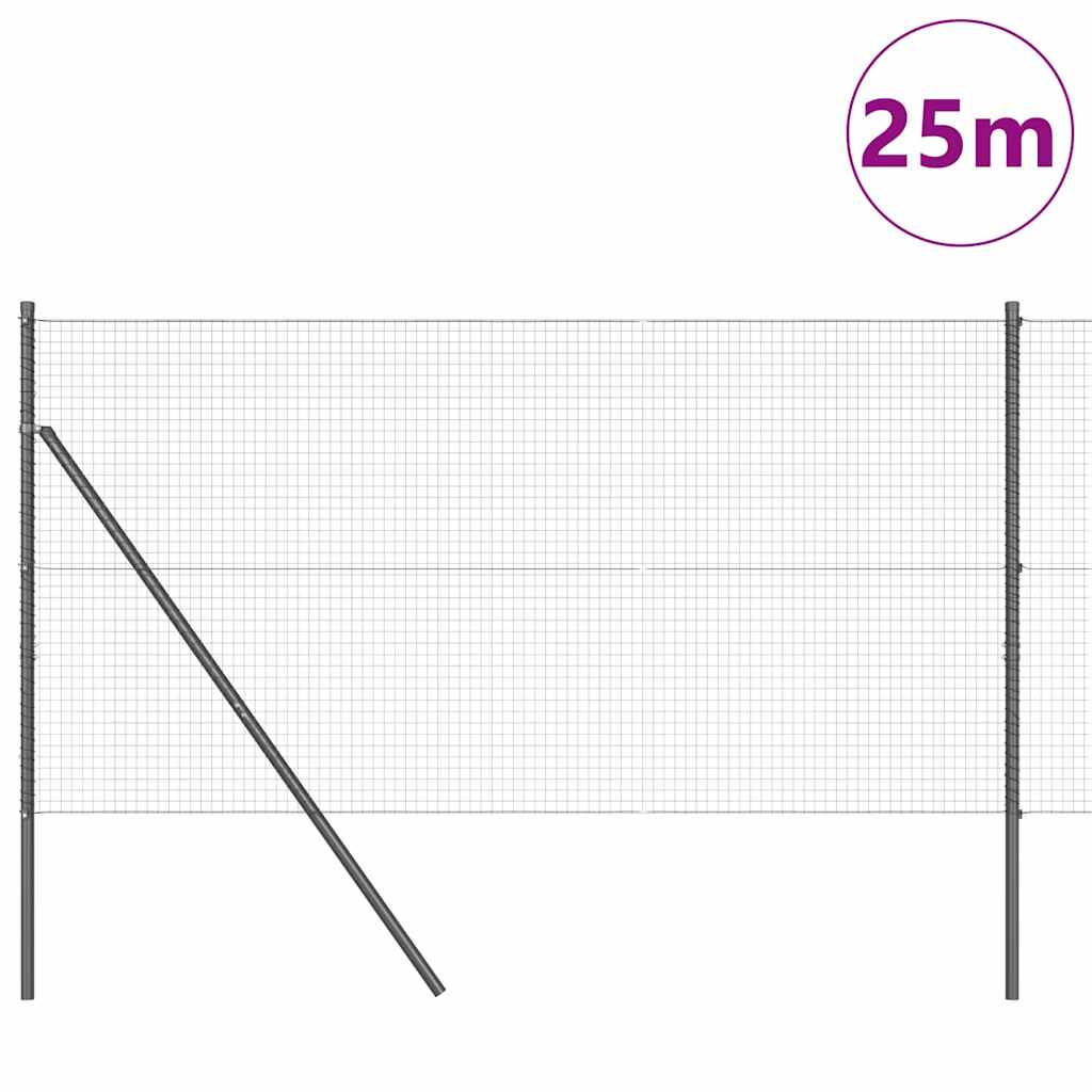 Kerítés oszlopokkal Szürke 1.2 x 25 m Acél